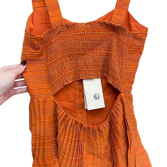 NWT Revolve Tularosa Tara Orange Stripe Open Back A-Line Sleeveless Midi Dress - Picture 12 of 13